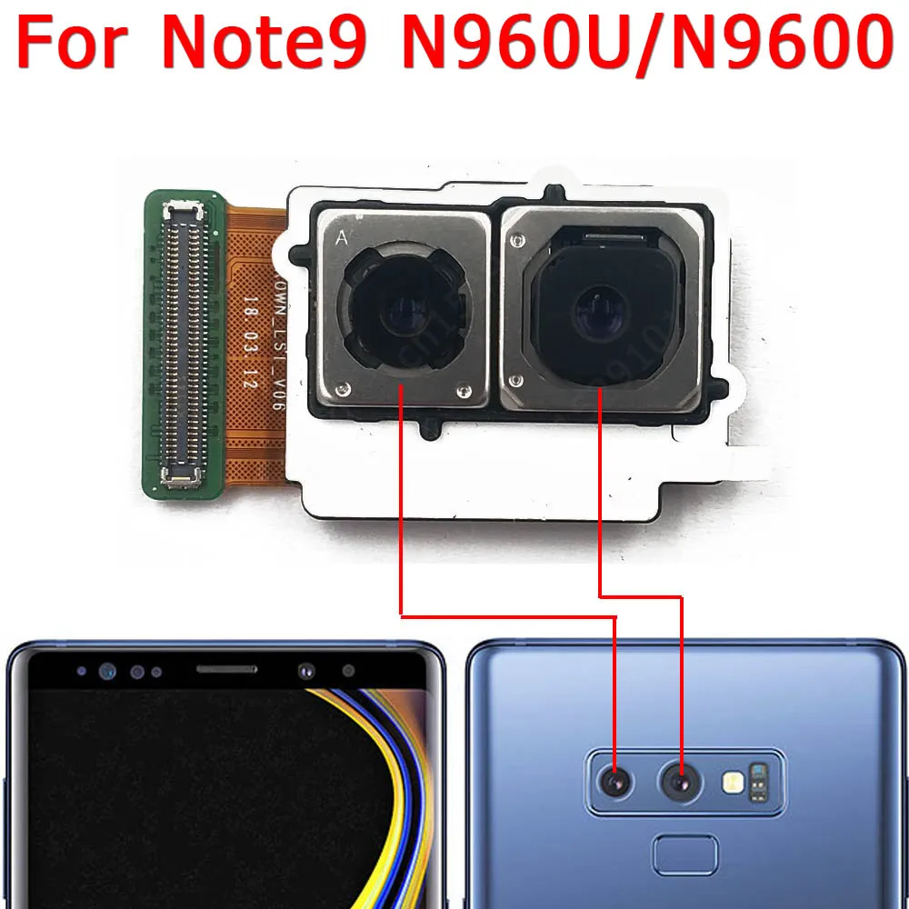 For Samsung Galaxy Note 9 Note9 N960F Front Rear Back Camera Frontal Main Facing Camera Module Replacement Spare Parts