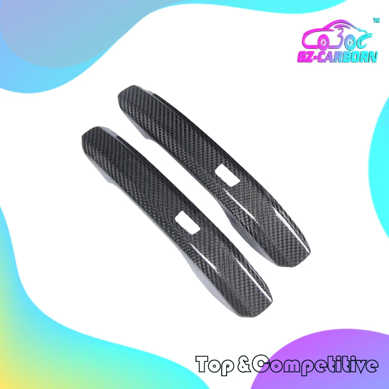 Door Handle Cover Sticker For Audi A5 2Door 2017 2018 2019 With/NO Sensor Hole Add On Style Dry Real Carbon Fiber 2 PCS