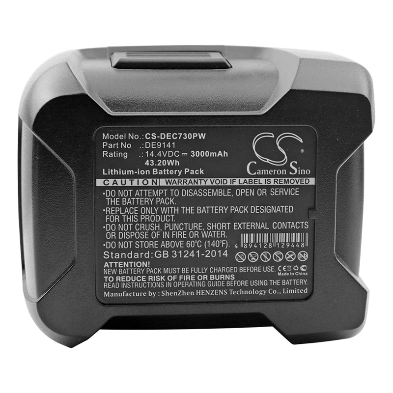 Cameron Sino Battery for Dewalt DE9141 Fits DC600 Screwdriver DC733K2 731KA 730KA DW918 DW906 Power Tools Replacement Battery