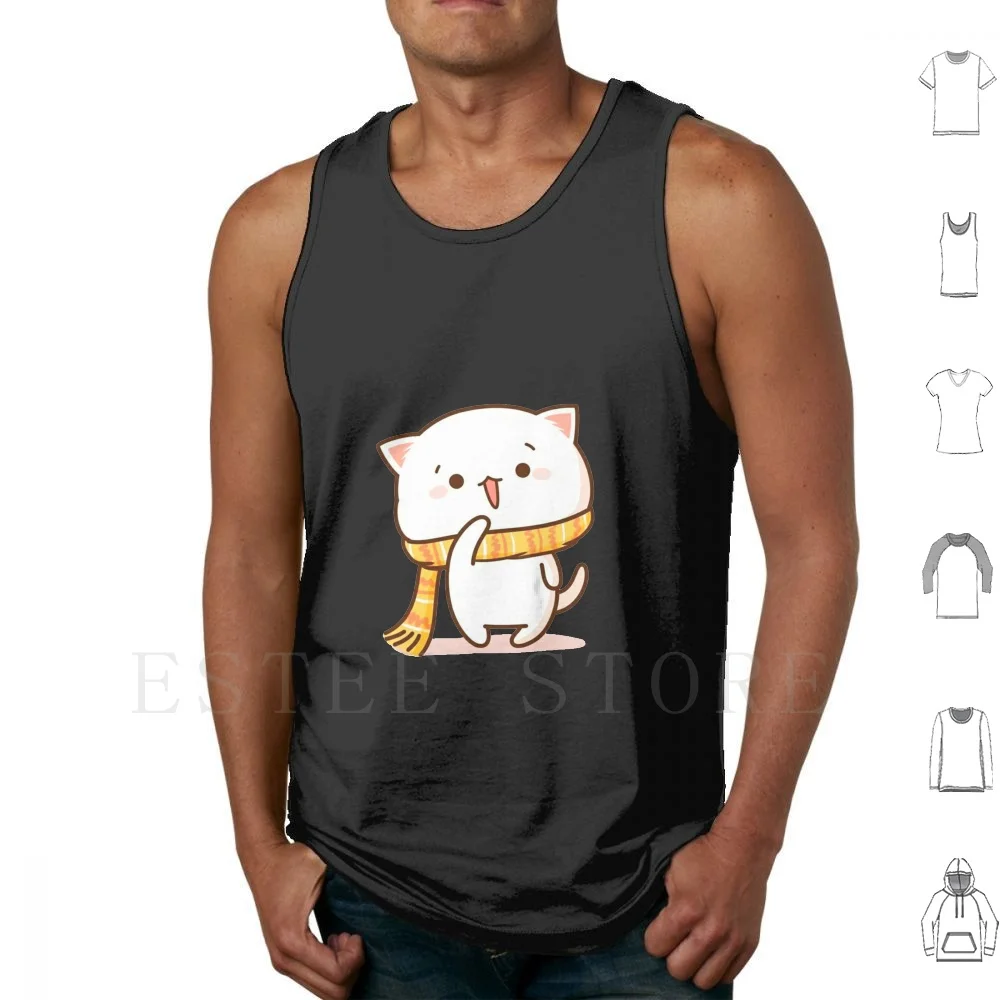 Funny Kitten Tank Tops Vest Sleeveless Kitten Cat Animal Funny Cute Small Meme Smile Big Eyes Fuzzy