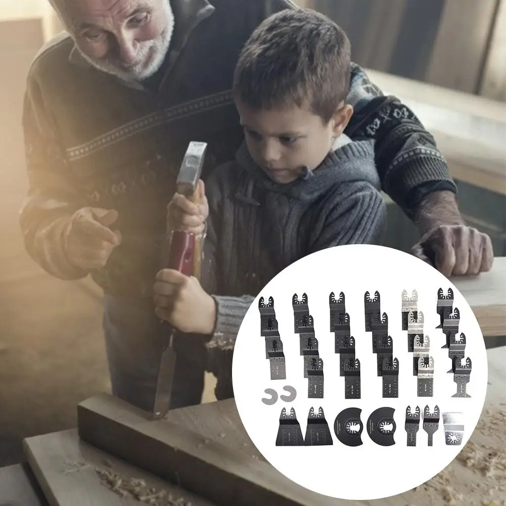 Kit di lame multifunzionali per lame oscillanti da 31 pezzi per accessori per utensili elettrici in plastica per legno e metallo