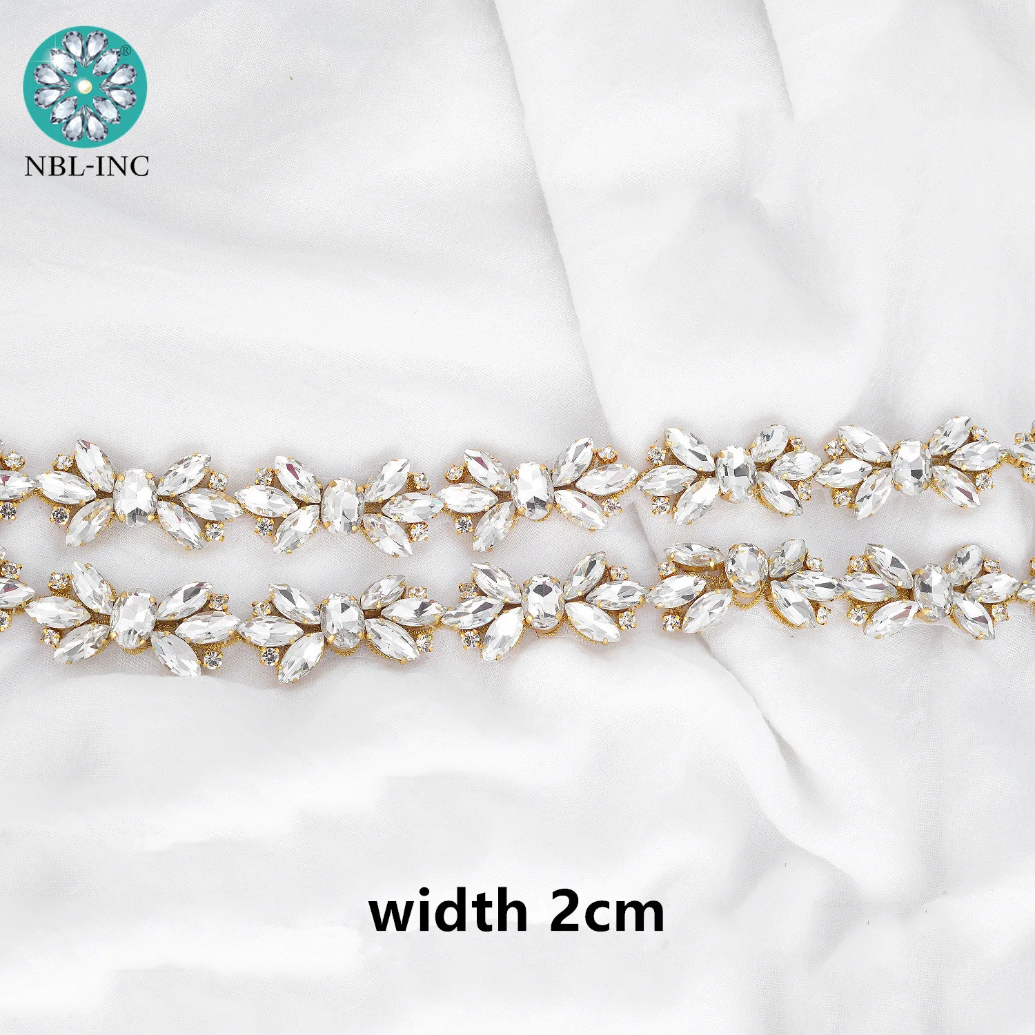 (1 yard) oro Argento di cristallo strass da sposa cintura trim oro iron on sew on per il vestito da sposa WDD1064