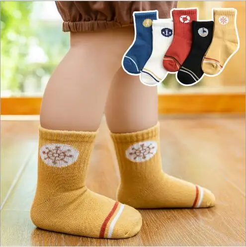 

1-12Y 5Pairs/lot Fall/Winter new style boo girl and children's socks baby, small, middle-aged, and trendy student socks