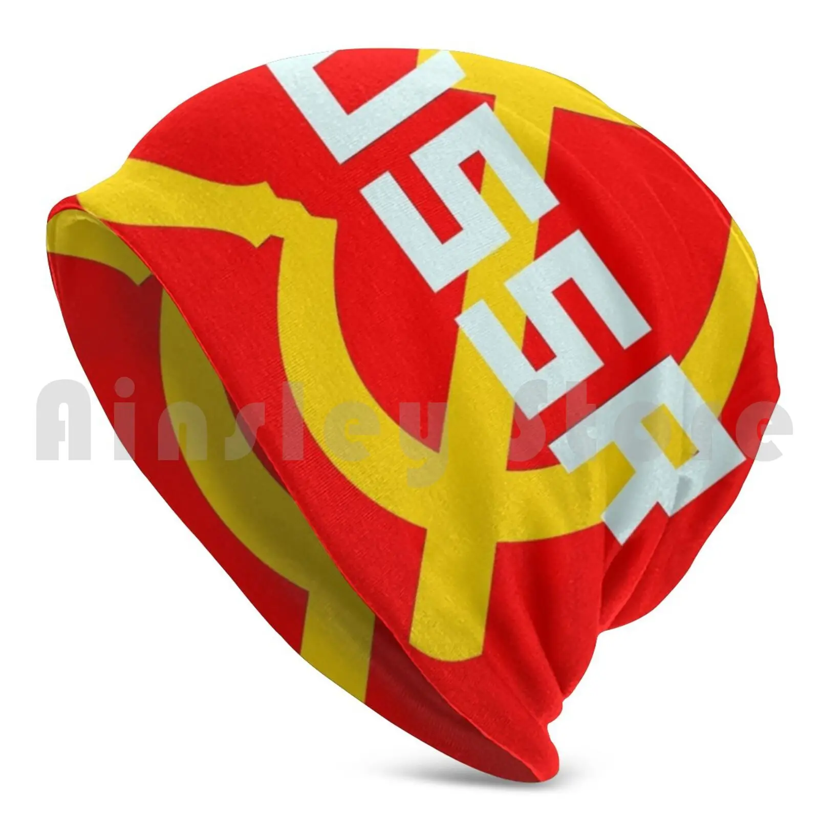 Ussr Soviet Union Beanie Hedging Cap DIY Print Cushion Russia Communism Soviet Union Ussr Lenin Hammer And Sickle