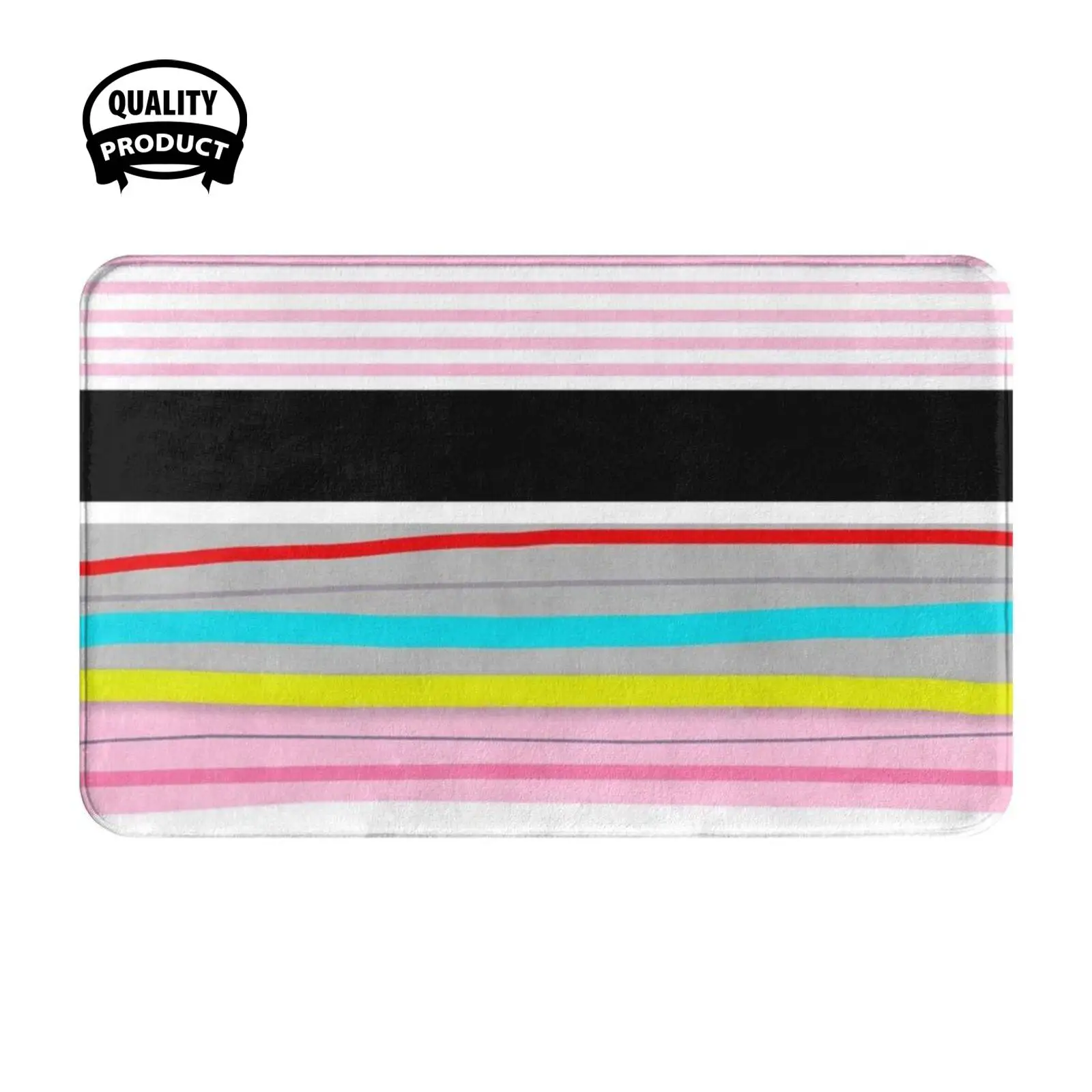 Nada Que Pueda Perder Soft Cushion Home Carpet Door Mat Car Rug Caramel Dessert Pastel Sweets Paris Striped Lines Abstract