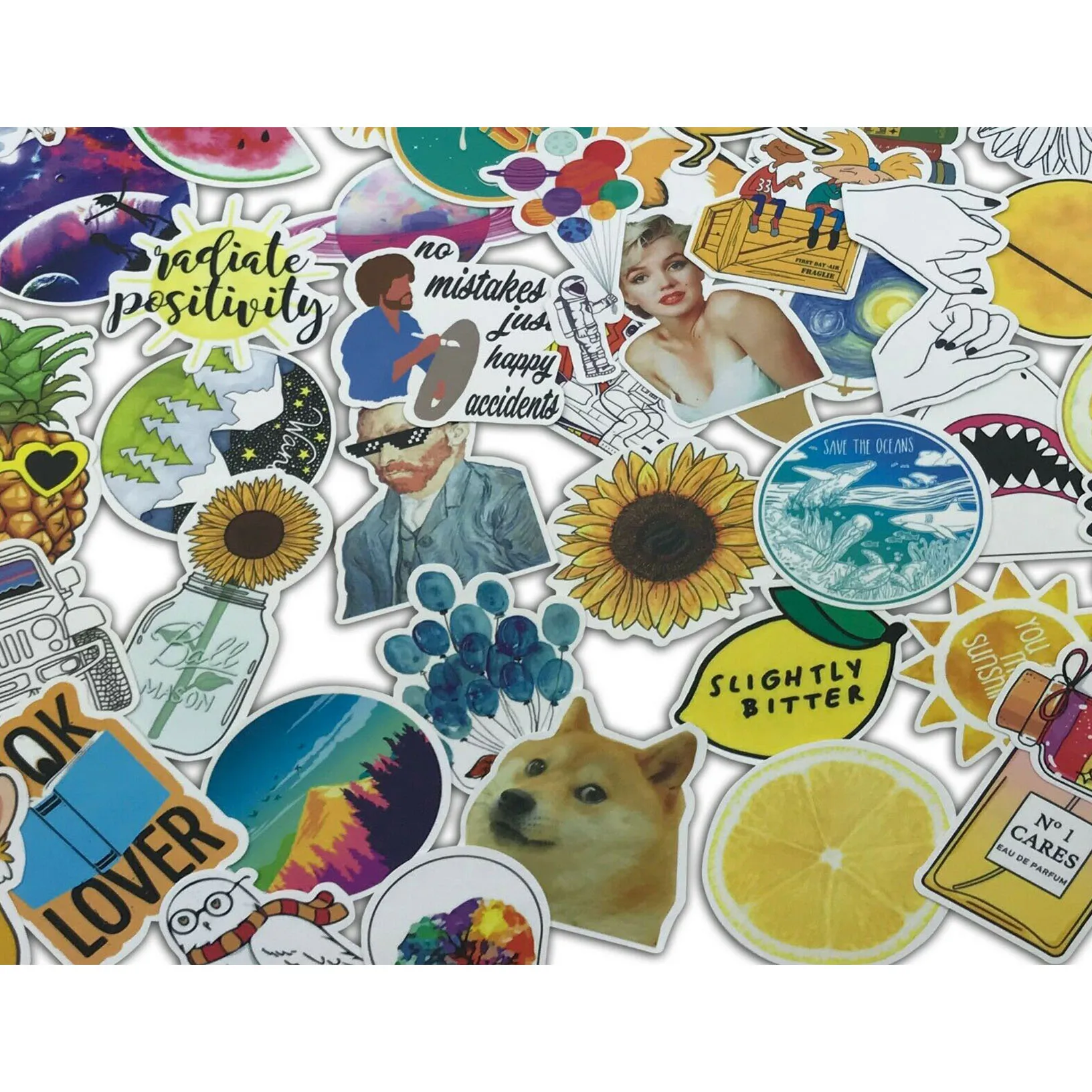 53 PCSชีวิตน่ารักLotสเก็ตบอร์ดสติกเกอร์ไวนิลแล็ปท็อปกระเป๋าเดินทางสติ๊กเกอร์Dope