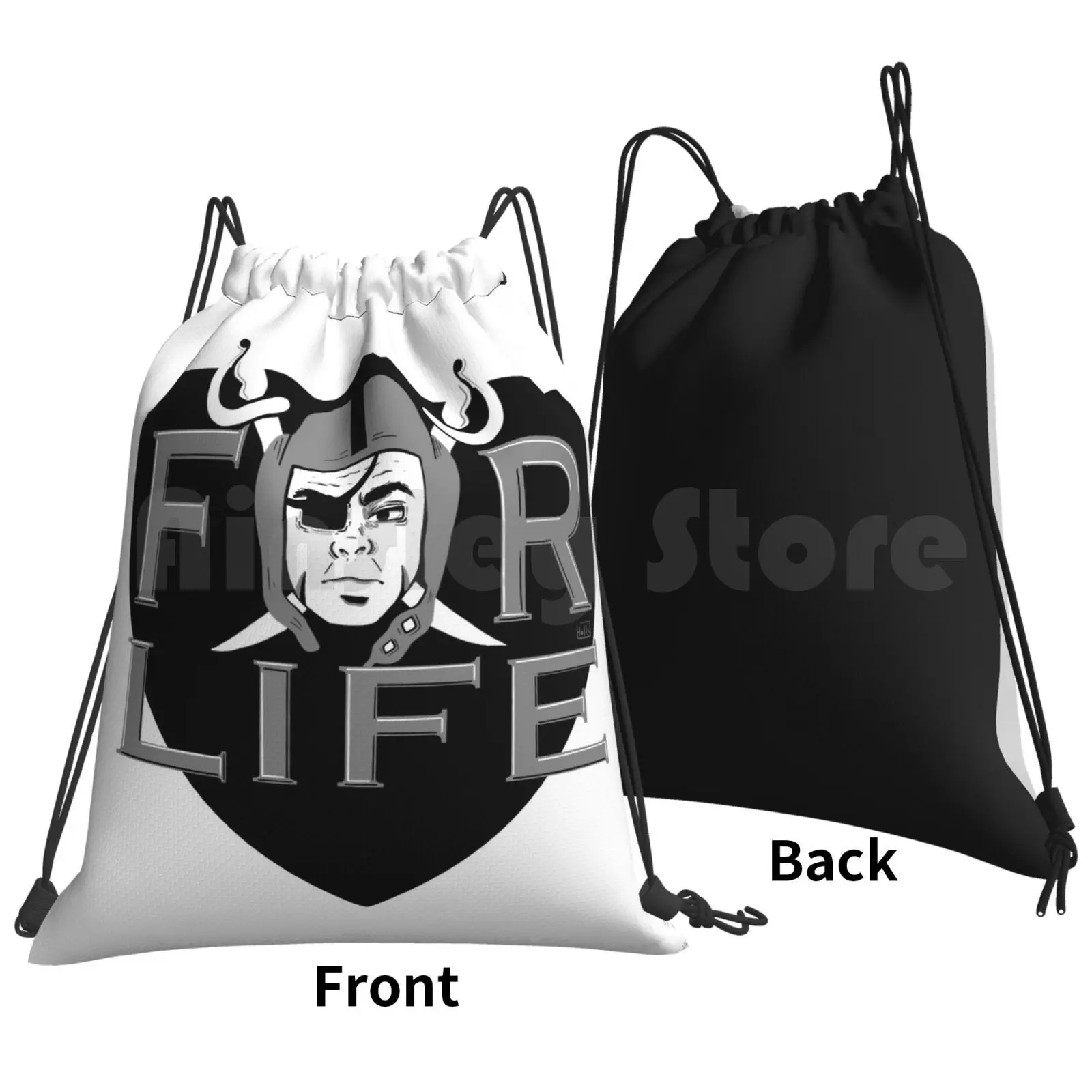 Raider For Life Backpack Drawstring Bag Riding Climbing Gym Bag Hollyholll Raiders Sports Football Las Vegas Football Sports