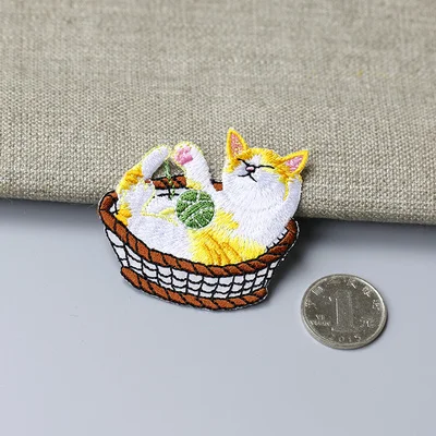 Große Qualität Gestickte Nette Katze Patches für Baby Hut Tasche DIY Patch Mit Kleber Kleber Eisen Auf Patch Reparatur Aufkleber – Detail 10