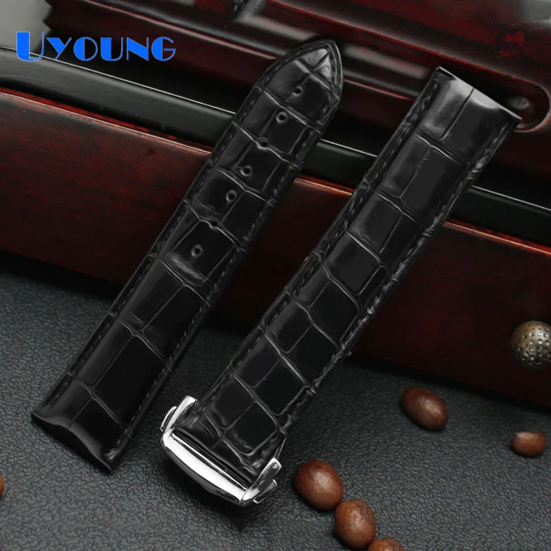 Leather watch strap waterproof fit omega19mm 20mm replace Cowhide 22 mm watch band omge watch bracelet Crocodile skin 18mm