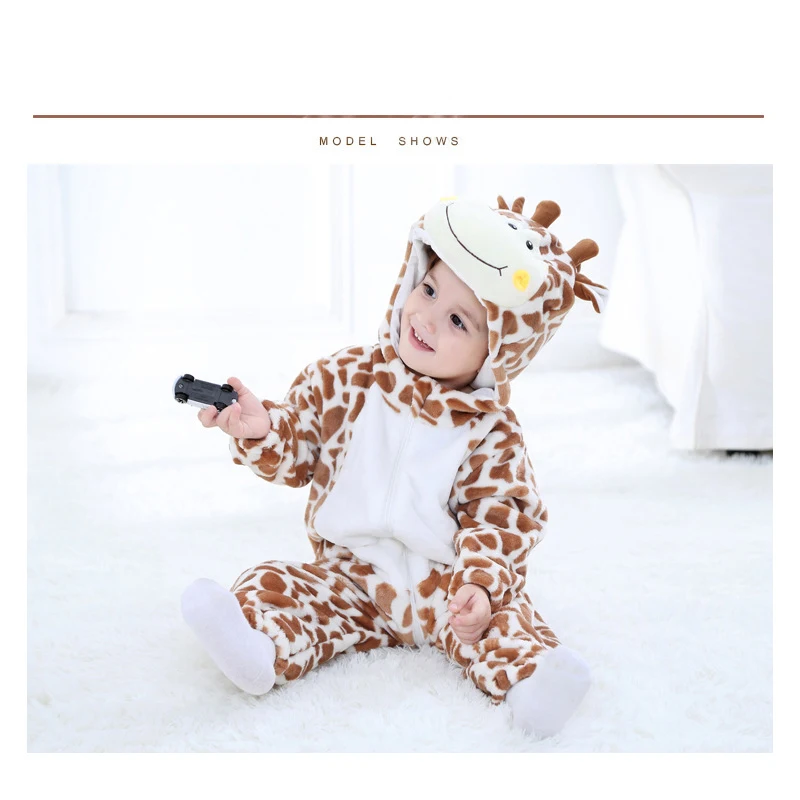 TUONXYE Cute giraffa pagliaccetto Baby Winter Clothes Animal Hooded Cartoon tutina Toddler Boy Girl pigiama tuta neonato