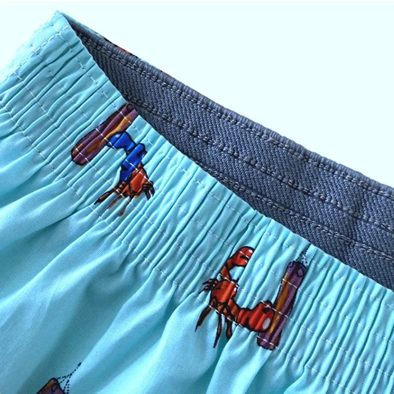 New Men\'s Pajama Pants Short Cotton Cartoon Panties Sleep bottom Boxer Shorts 3XL/4XL