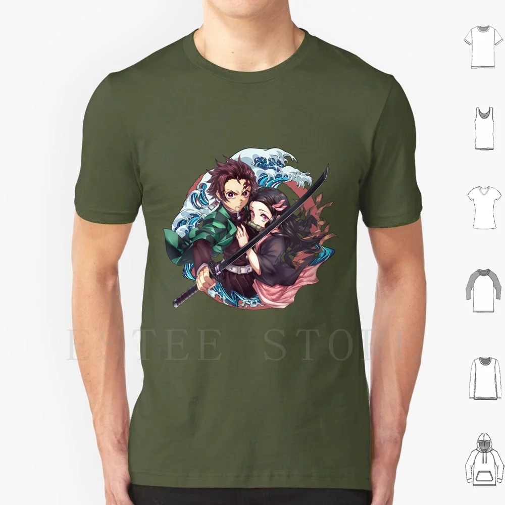 شيطان تي شيرت لتقوم بها بنفسك حجم كبير 100% قطن كيميتسو نو يابا كيميتسو شونين يابا تانجيرو تانجيرو شيطان كامادو نيزوكو أجاتسوما