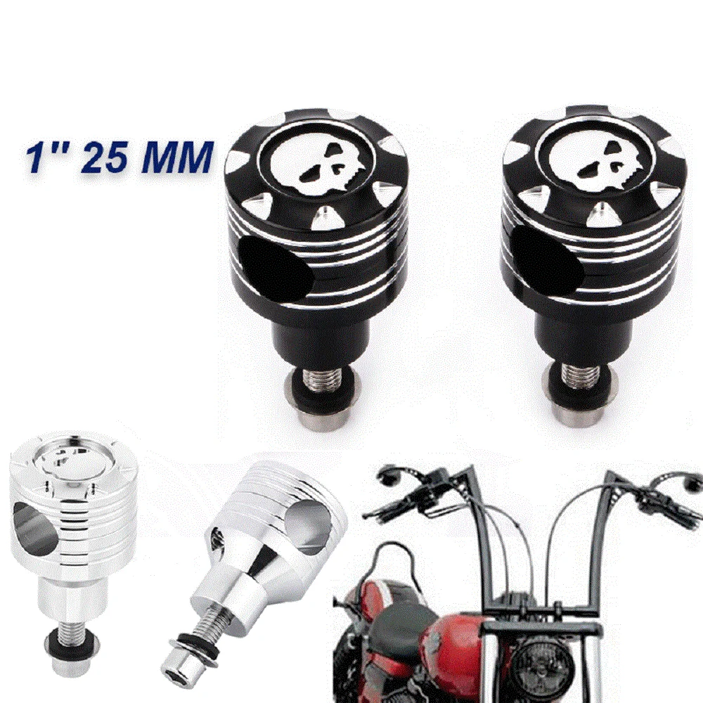 1'' 25MM Motorcycle Skull Handlebar Riser Clamps Rise Bar Mount for Harley Honda VTX 1300 1800 Shadow 750