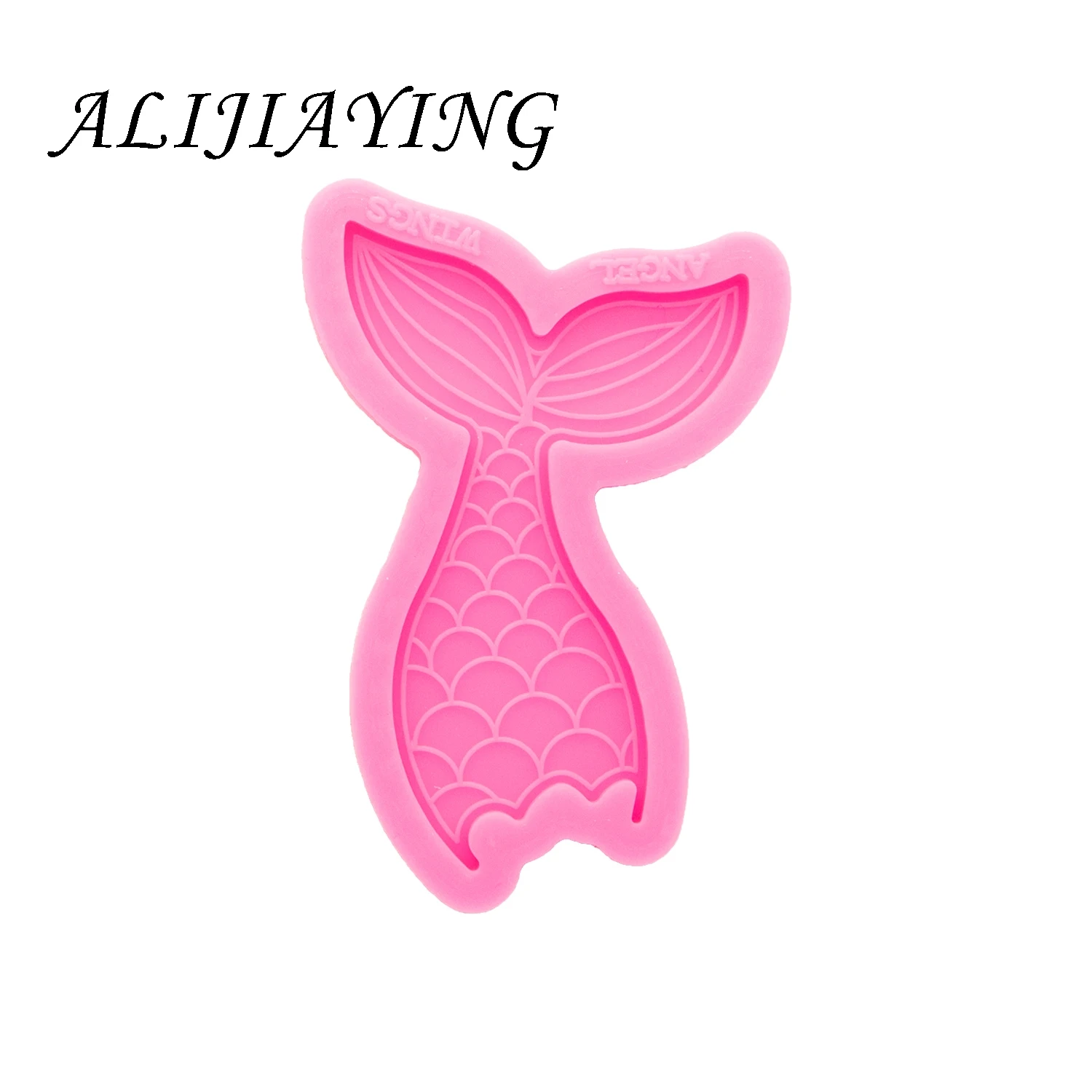 Shine Inside Resin Badge Reel Mold Mermaid Fish Tail Silicone Epoxy Molds for DIY Jewelry Making Tools DY0339