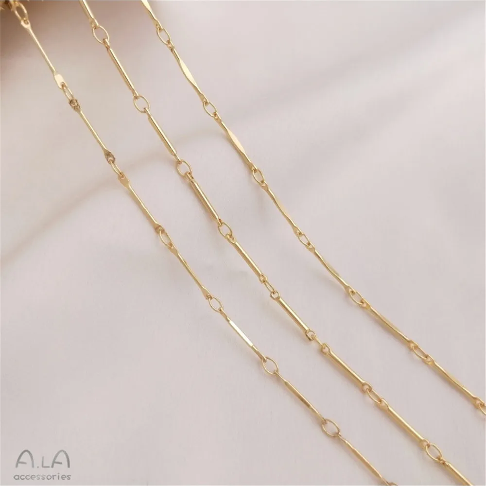 

14K Gold Plated stick chain Round stick joint chain Thin chain Compressed chain handmade DIY necklace accessories loose