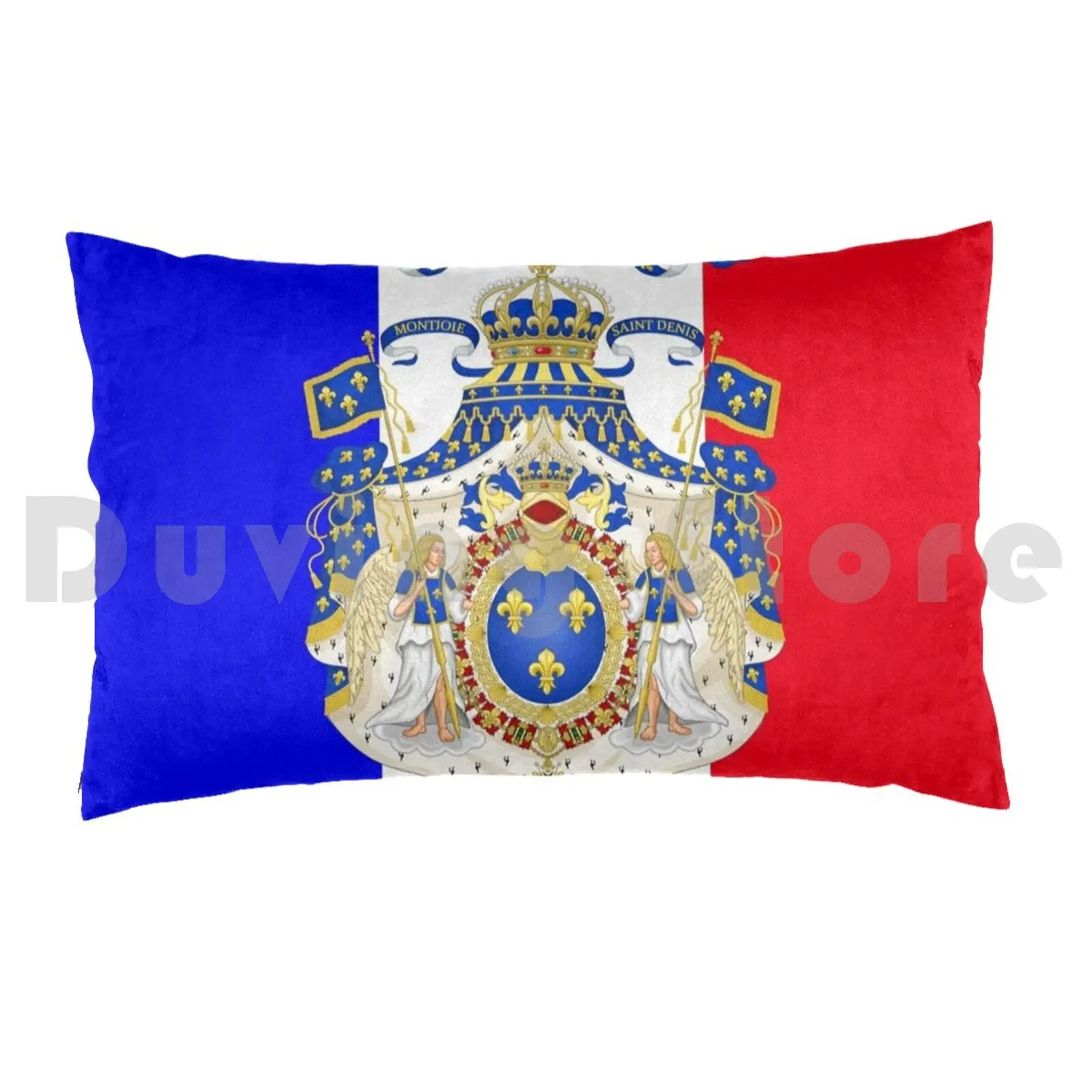 Black French Emblem Flag Pillow Case DIY 50*70 France French Coat Of Arms Emblem Europe Eu European Union