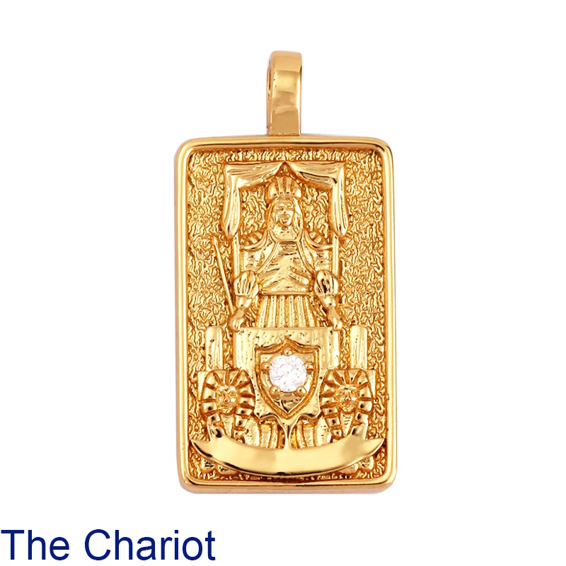 Tarot Karten Charm Anhänger, 2021 Neue 18K Reales Gold Überzogene DIY Schmuck Zubehör für Armbänder Halsketten Machen M06 – Detail 15