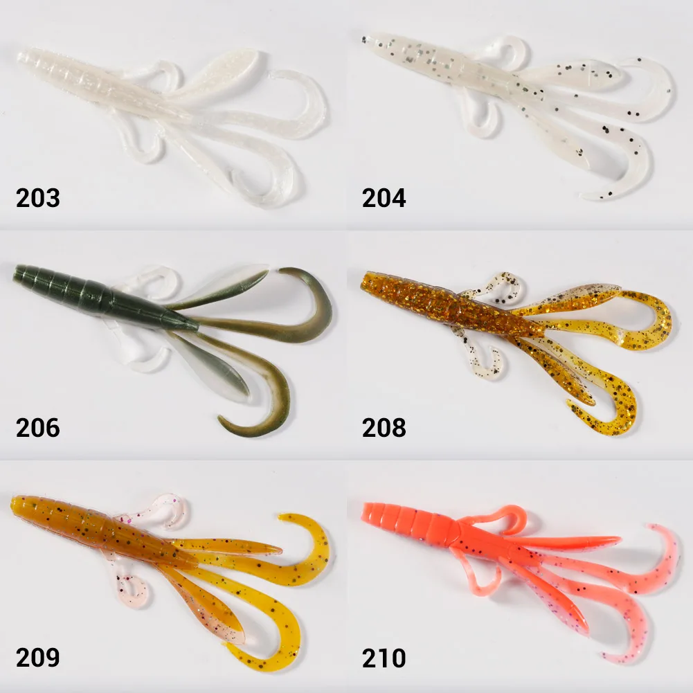 NOEBY-Soft Shrimp Baits for Bass Fishing, Crayfish Lure, Crayfish Wobbler, Jig Trailer Craws, 9.5cm, 5g，6pcs image 3