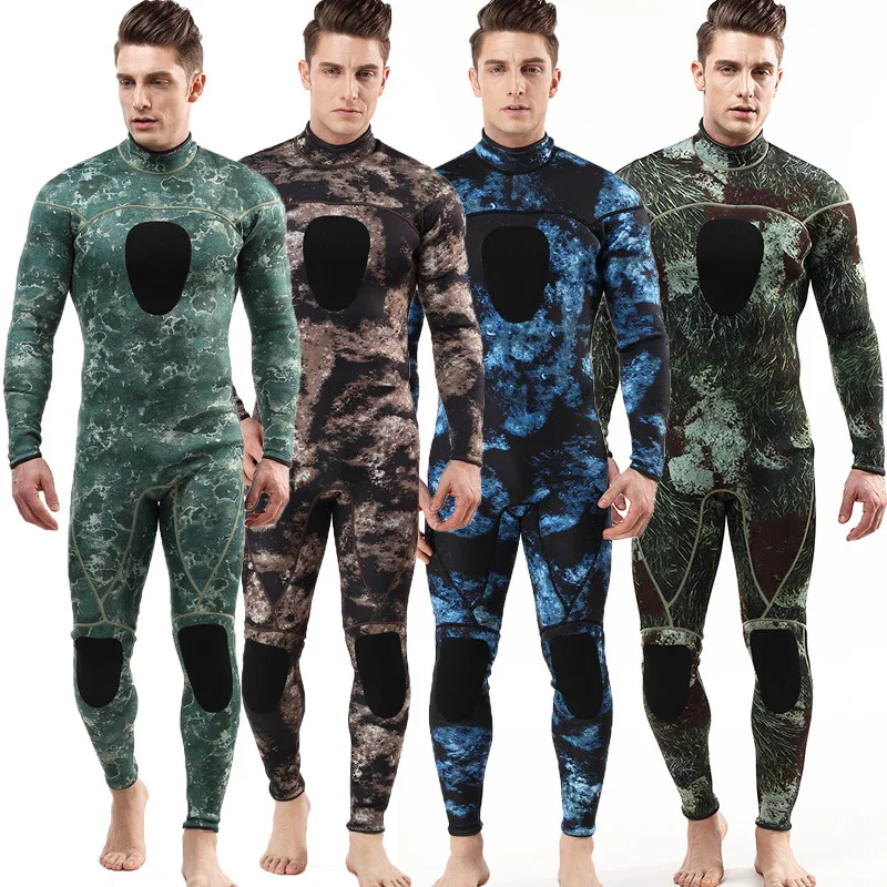 

Men Wetsuit 3MM SCR Neoprene Diving Suits Keeping Patchwork Rash Guards Swimwear Long Sleeve Spearfishing Snorkeling Swimsuit