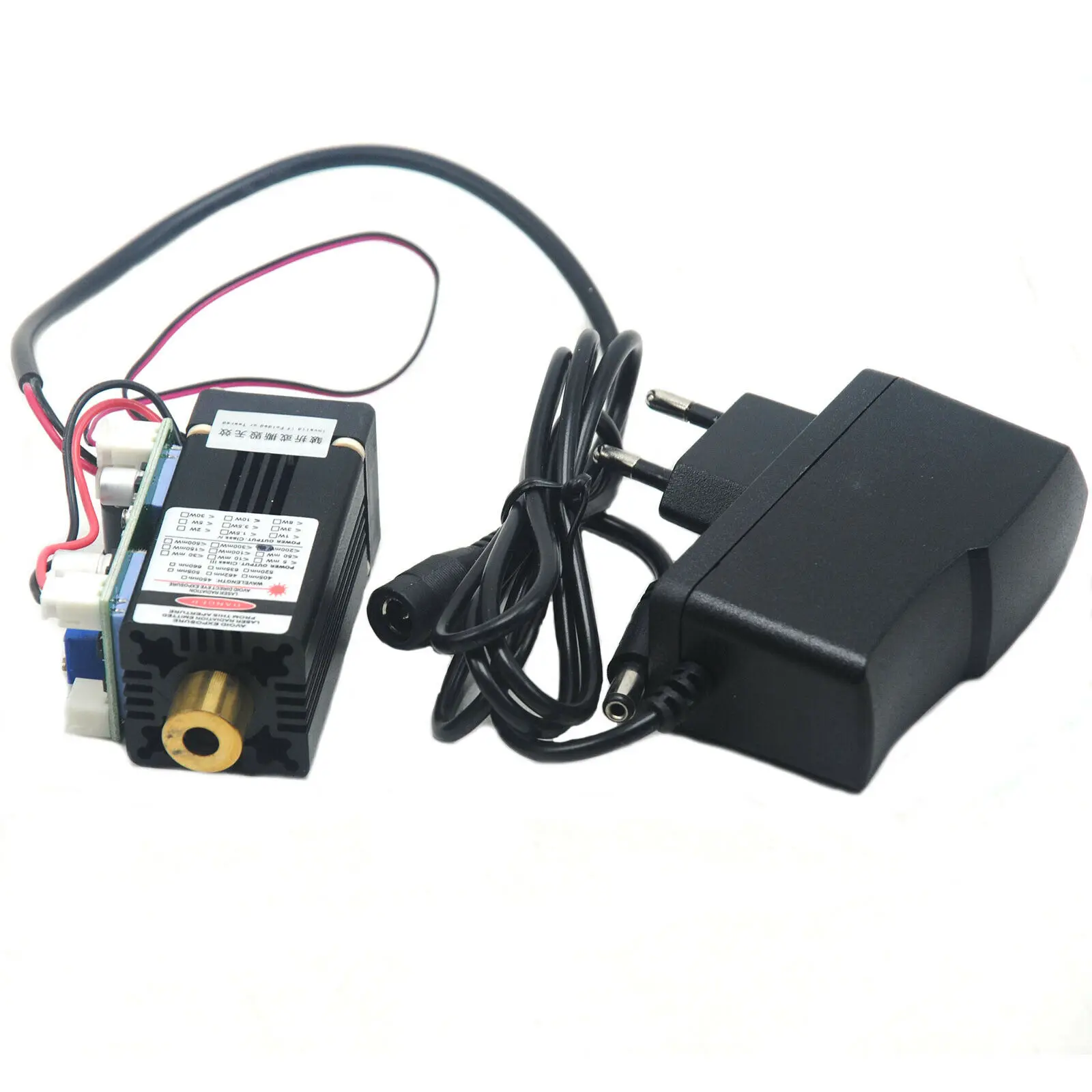 Focusable 488nm 60Mw Dot Cyaan-Blue Ray Laser Module Head W/12V Adapter & Fan