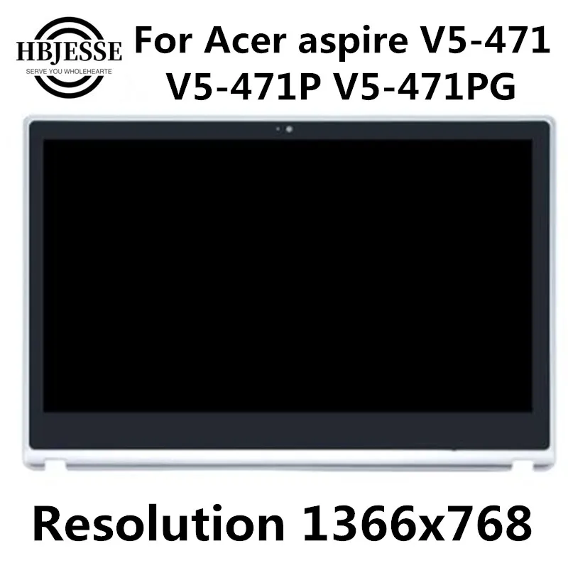 

Original NEW 14"Touch LCD screen assembly For Acer aspire V5-471 V5-471P V5-471PG B140XTN02.4 With frame bezel