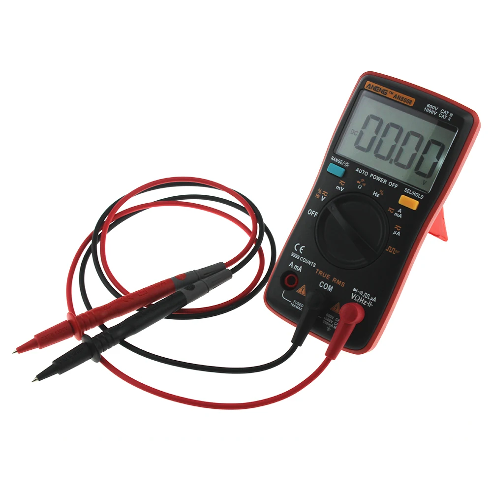 AN8009 Multimeter Digital Transistor Testers Capacitor True-RMS Tester Automotive Electrical Capacitance Meter Temp Diode