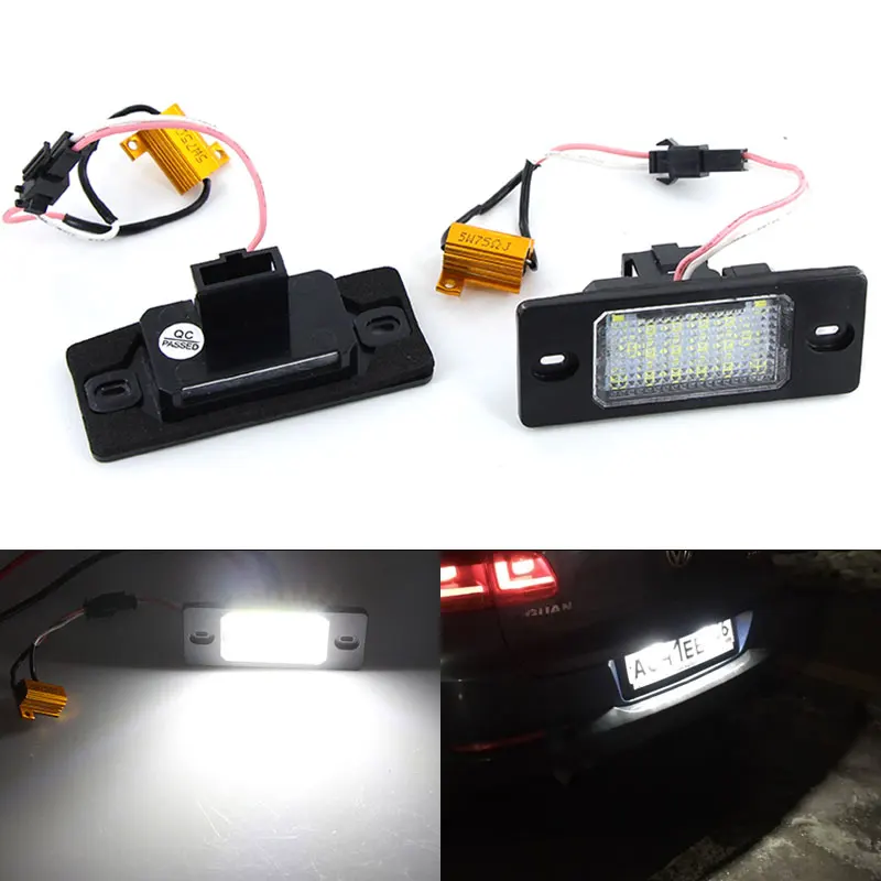 2 szt. Lampa oświetlenia tablicy rejestracyjnej LED bez błędów 1J 5943021 D 1J 5943021 A dla VW Bora Golf 4 5 Wagon Passat Tiguan Touareg Mk1