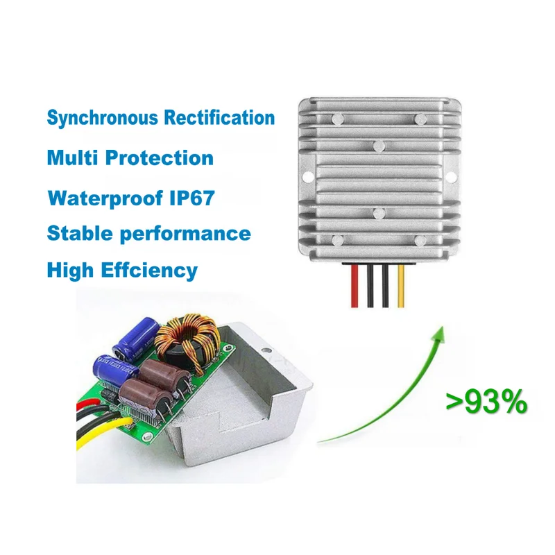 XWST DC DC 36V 48v to 12V 1A to 60A Power Converter Step Down 36 48 Volt to 12 Volt Buck Regulator Voltage Transformer