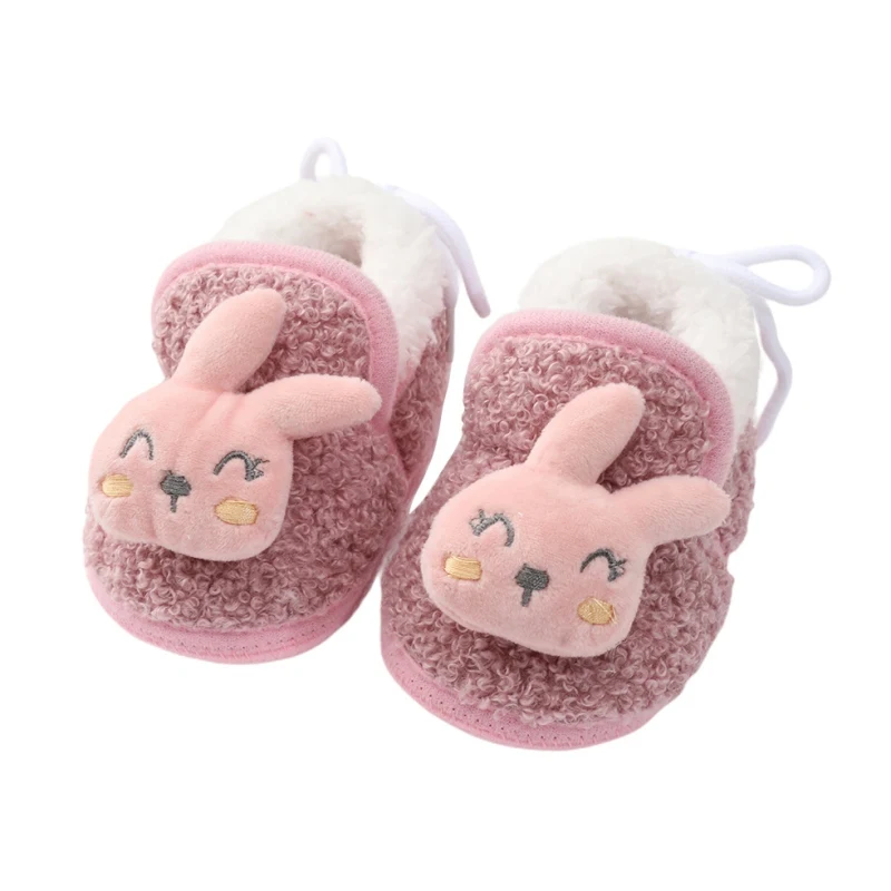 Baywell Infant Jungen Mädchen Flauschigen Warme Stiefel Nette Cartoon Haus Fuzzy Innen Schlafzimmer Schuhe Kleinkind Gemütliche Erste Wanderer 0-18M