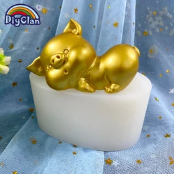 Big Size 3D Pig Chocolate Silicone Mould Cute Pig DIY Soap Resin Gypsum Candle Mold Kitchen Baking Fondant Cake Decorating Tools