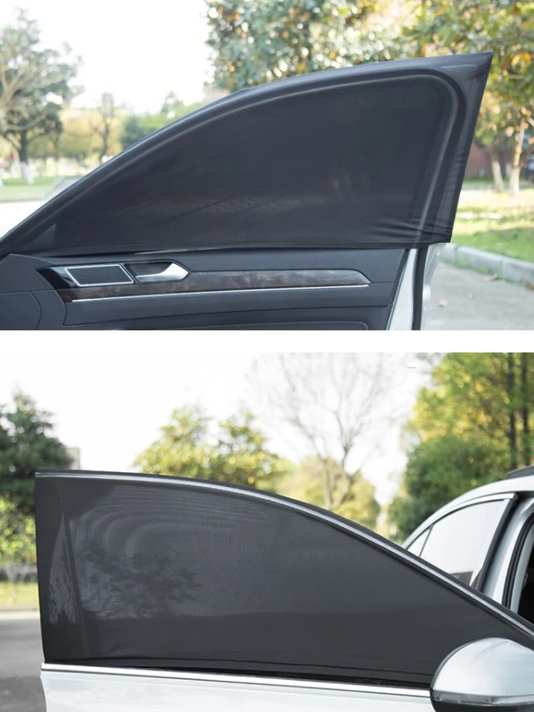 2Pcs/lot Car-Styling Car Sun Shade Window Cover Sunshade Curtain UV Protection Shield Visor Mesh Dust image 5