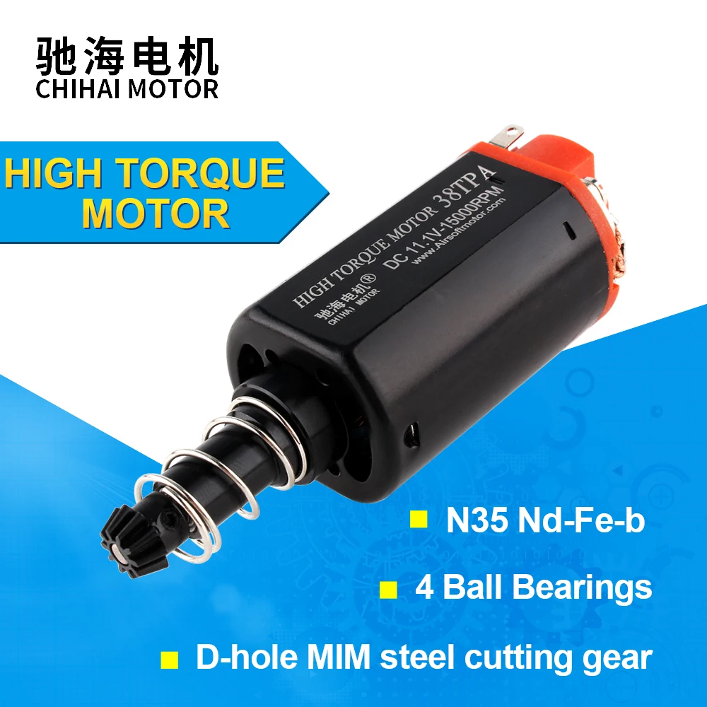 chihai motor CHF-480WA-5038T N35 Nd-Fe-B 38TPA high torque AEG Motor Ver.2  Gearbox motor Long Axis for gel  blaster toy