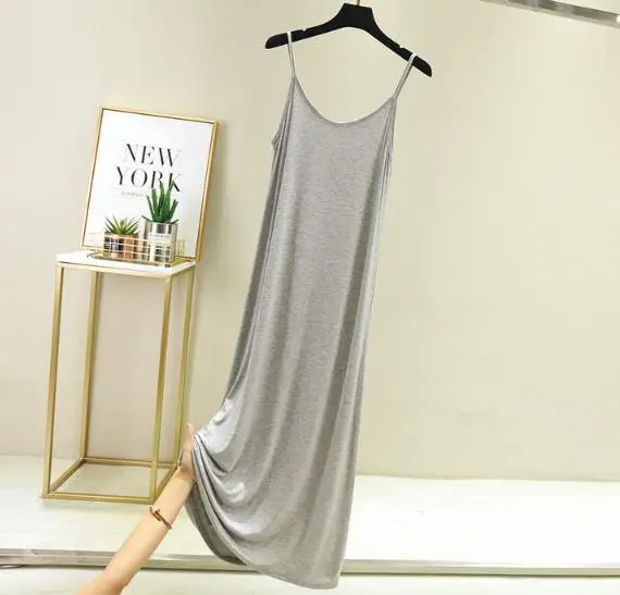 Vestido de noche sexy de algodón para mujer, camisón largo de talla grande, ropa de noche