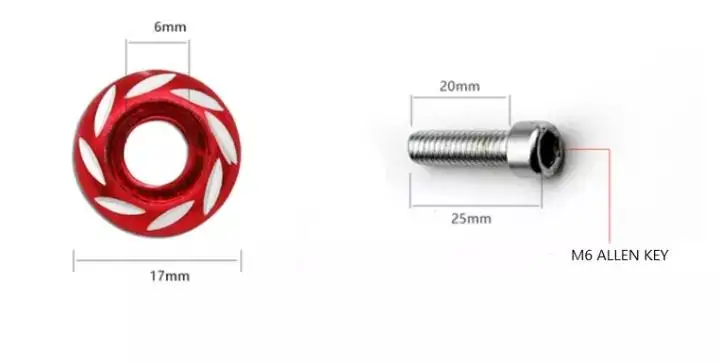 1pc CNC Motorcycle Screw Nut Alloy Color Plate Coverset Cowling Motorcycle Aluminum Washer Body Cover Skru Motorcycle Part