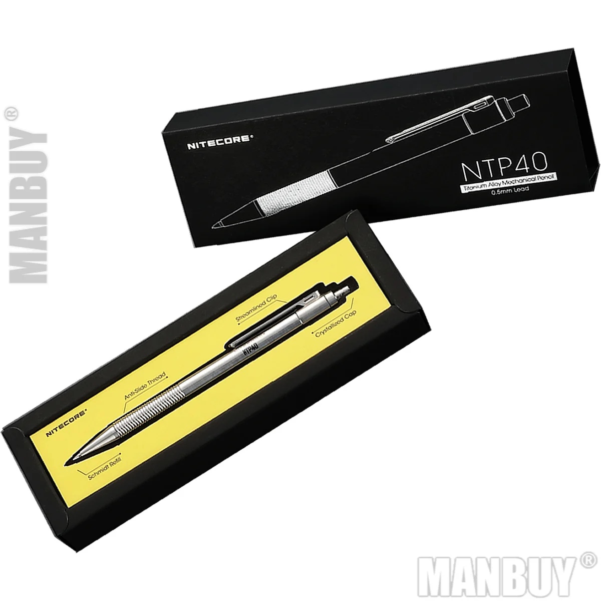 NITECORE Titanium Alloy Mechanical Pencil NTP40 Self-defense   Writing Cartooning Exceptional Sketch Wholesale