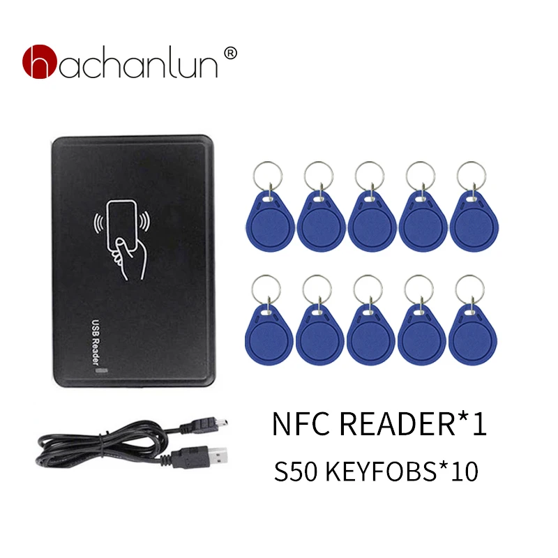 leitor de cartao rfid de 1356mhz ic uid leitor de cartao somente de frequencia porta usb programador de cartao inteligente mais 10 pecas 1356mhz keyfobs 01