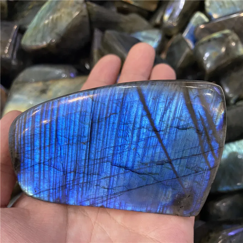 1pc Natural Blue Color Genuine Labradorite Original Labradorite Moonstone Natural Stones Ornament Moonstone Send Random dropship