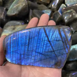 Labradorite véritable couleur bleue naturelle, pierre de lune naturelle, ornement, livraison aléatoire, 1 pièce