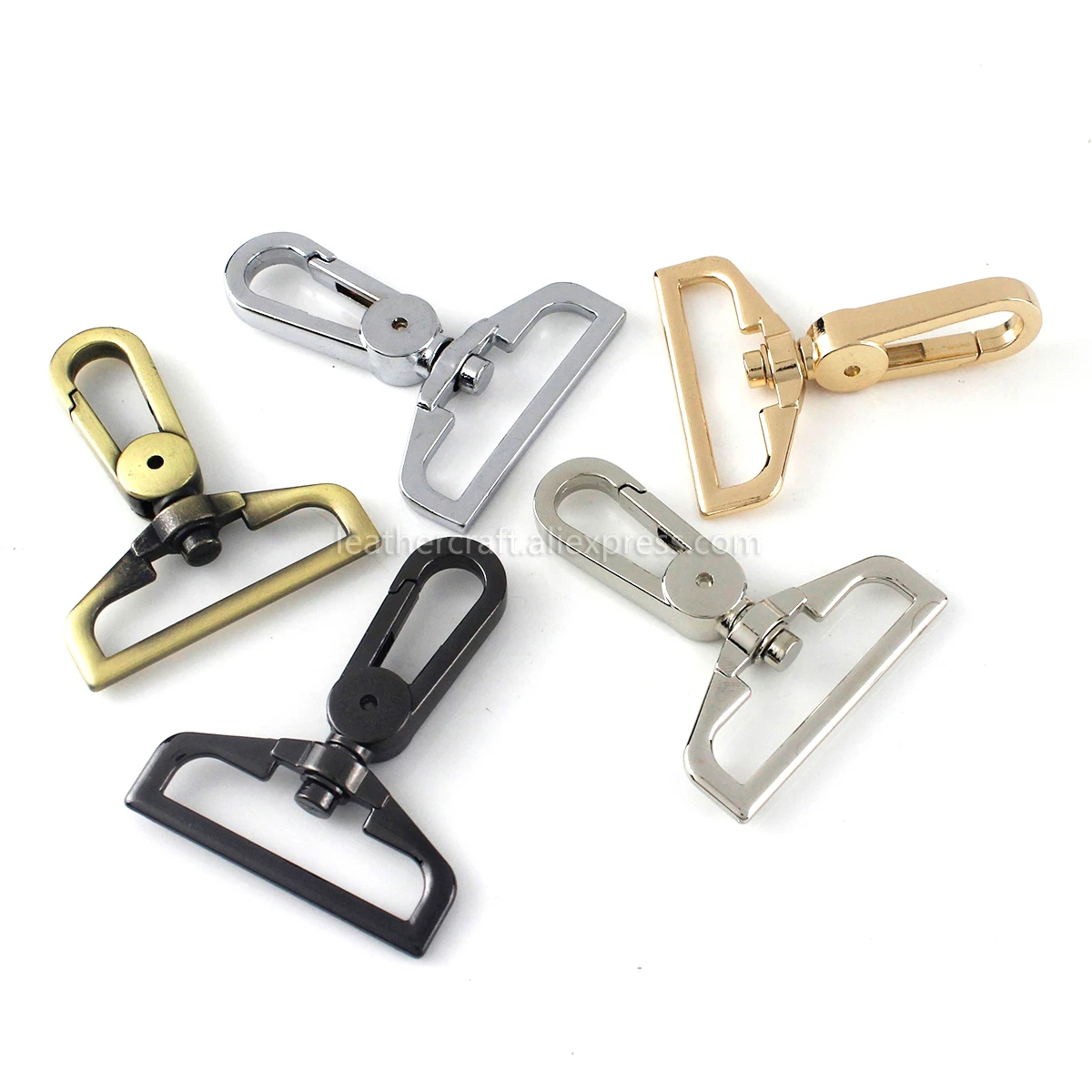 1pcs Metal 38mm D Ring Swivel Eye Snap Hook Trigger Clasps Clips for Leather Craft Bag Strap Belt Webbing Keychain Large Size