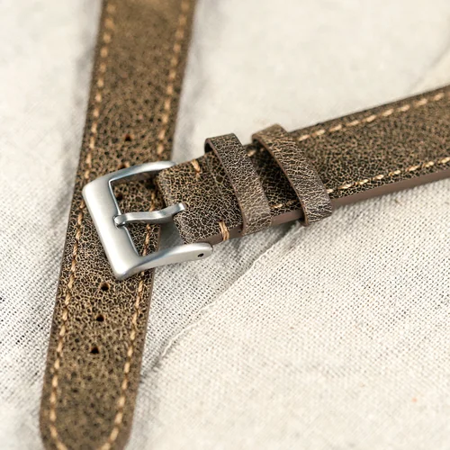 Imagen 2 del producto Hemsut-Bandas de cuero de liberación rápida para reloj, Correa italiana de cuero marrón, 18mm, 20mm, 22mm