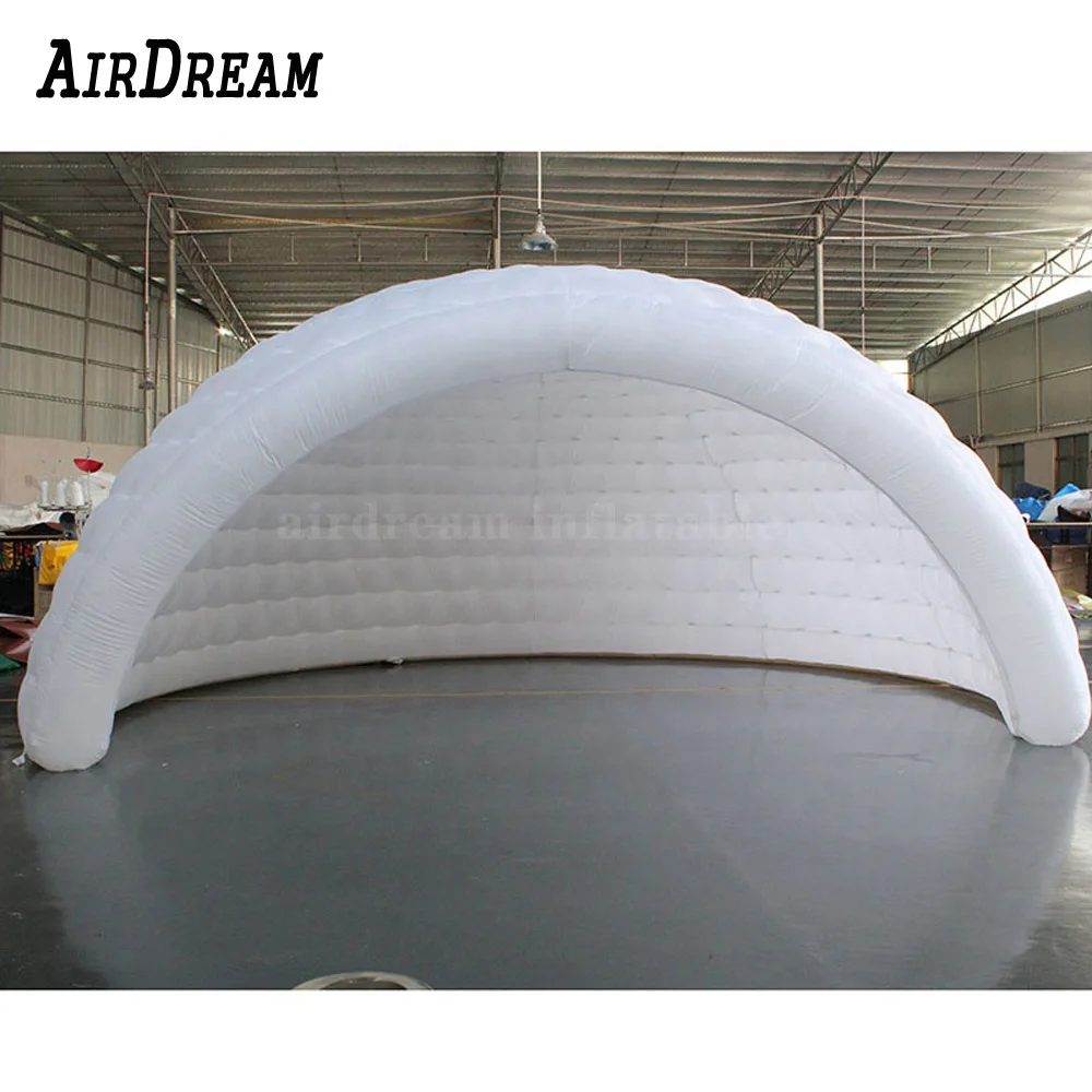 Promotional Canopy 4/6/8mW Inflatable Air Dome With LED Lights White Igloo Wedding pub stage Tent for Trade Show