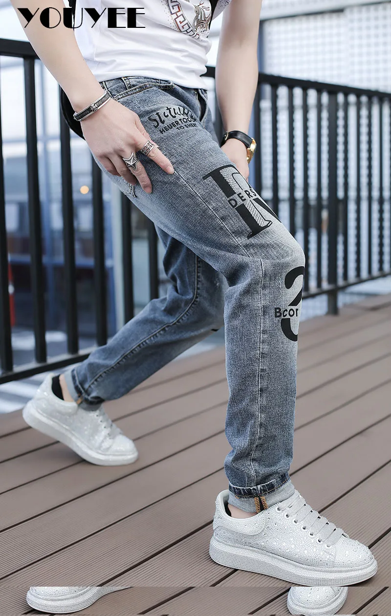 Calça jeans reta justa masculina, nova calça de alta qualidade casual streetwear 2021