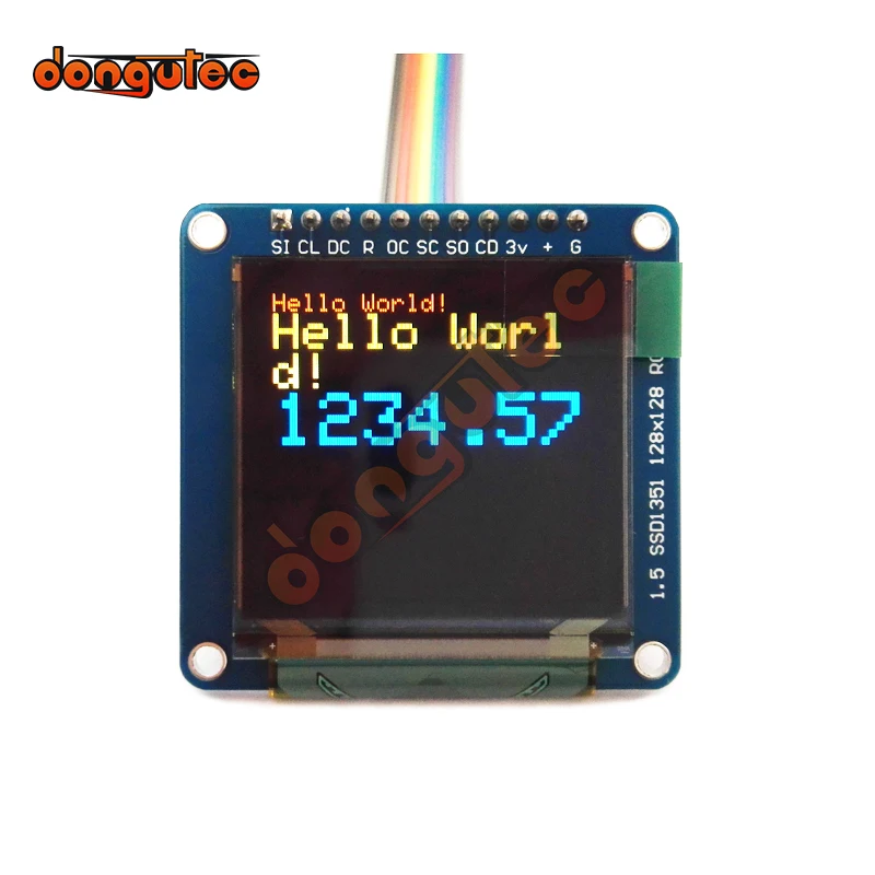 1.5 OLED SSD1351 Breakout Board-16-Bit Color 1.5 "W/MicroSD Holder UNTUK Arduino