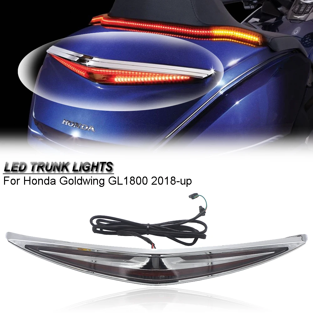 For Honda Gold Wing GL 1800 2018 -UP GL1800 LED Brake Lights Motorcycle Rear Trunk Luggage LED Steering Light in Black Or Chrome