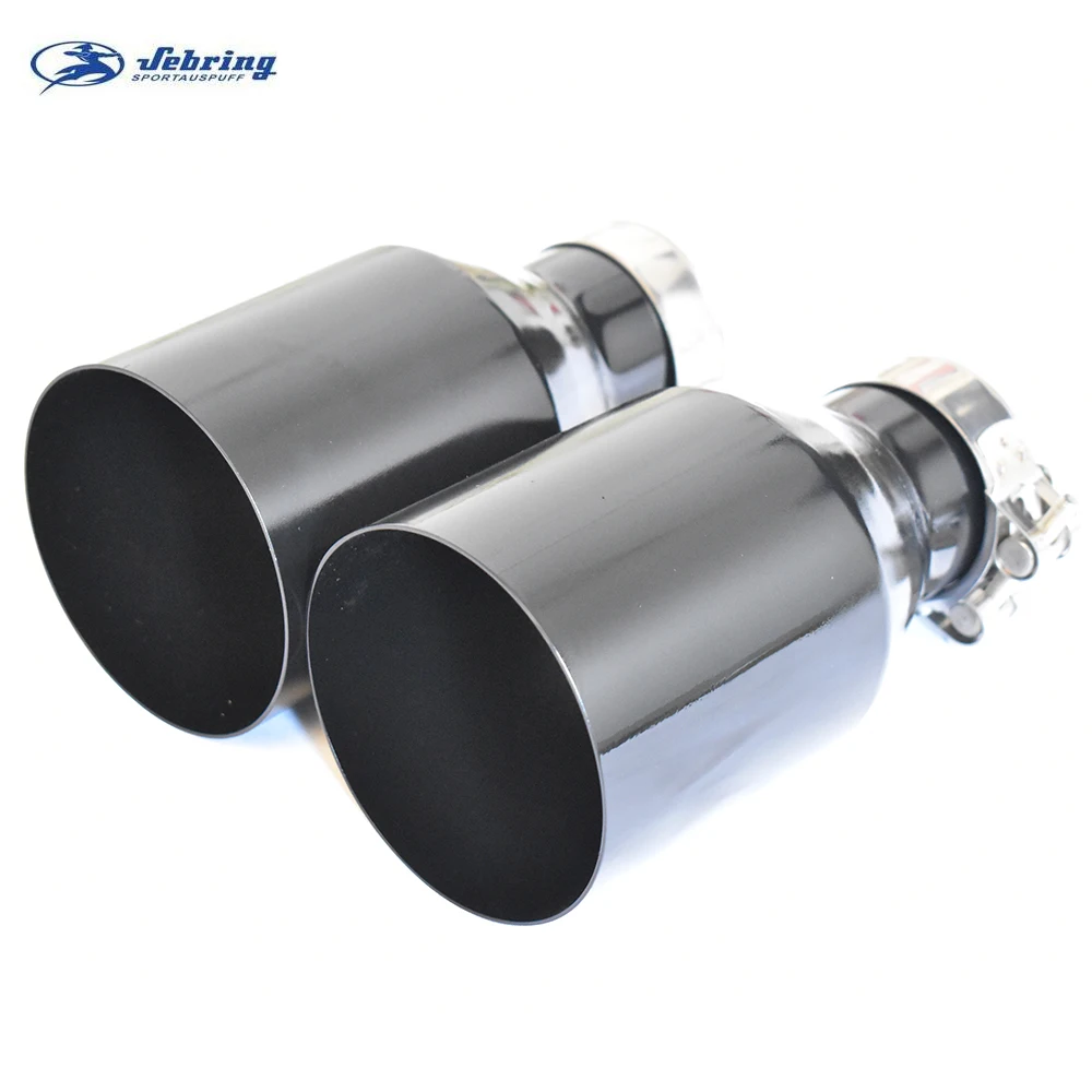 1PC IN 2.5 inch OD 3.5 inch Universal Glossy stainless steel black tail throat Large Diameter car modified muffler tail pipe