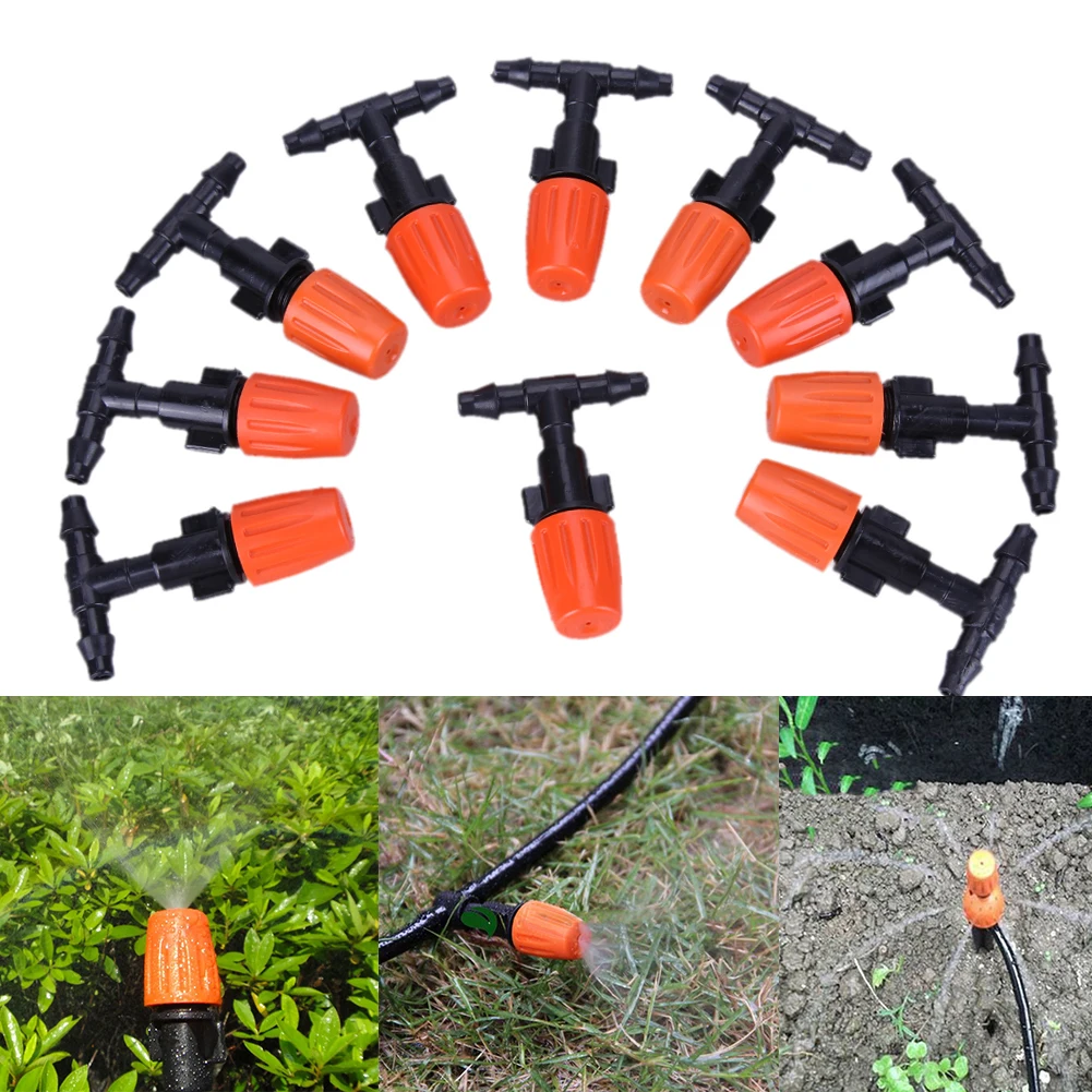 10pcs Nozzle Water Control Sprayer Diy Micro Drip Irrigation Plant Self Watering Garden Mist Sprinkler With Hose Sprinklers