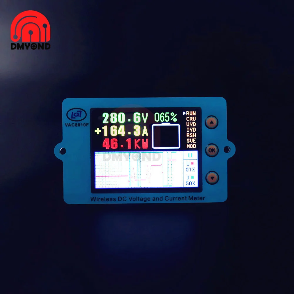 Misuratore di tensione Wireless da 2.4 pollici voltmetro amperometro DC 500V 100V batteria solare ricarica coulometro capacità rilevatore di potenza