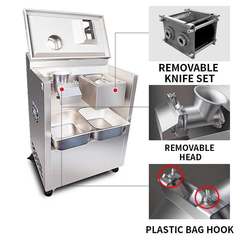 

Многофункциональная коммерческая электрическая мясорубка для резки мяса, 2200 Вт, режущая машина, 20 кг/ч, большая мясная начинка, колбаса