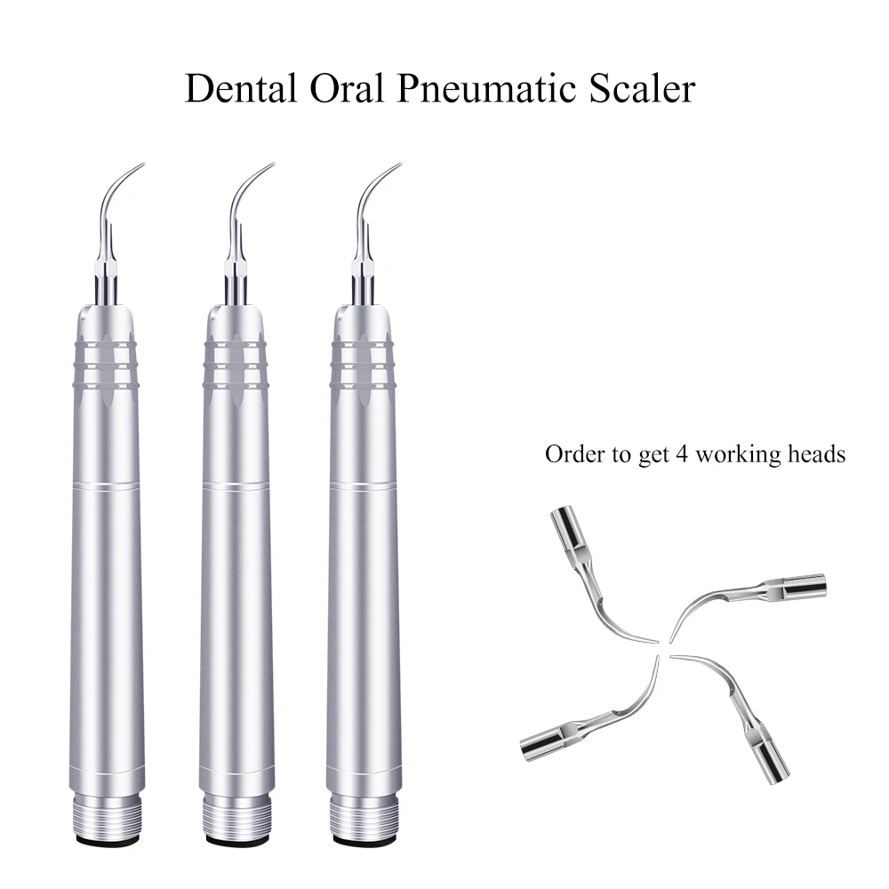 Dental Ultrasonic Air Scaler With 4 Tips Teeth Cleaning 2/4 Holes Handpiece Whiten Teeth Cleaner