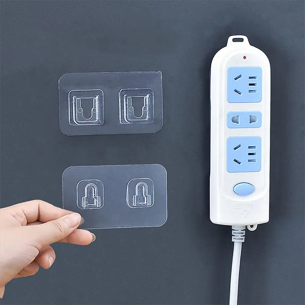 

10PCS Adhesive Hook Kitchen Wall Nail Free Non Marking Large Hook Invisible Traceless Hardwall Drywall Picture Hanging Hook Kit